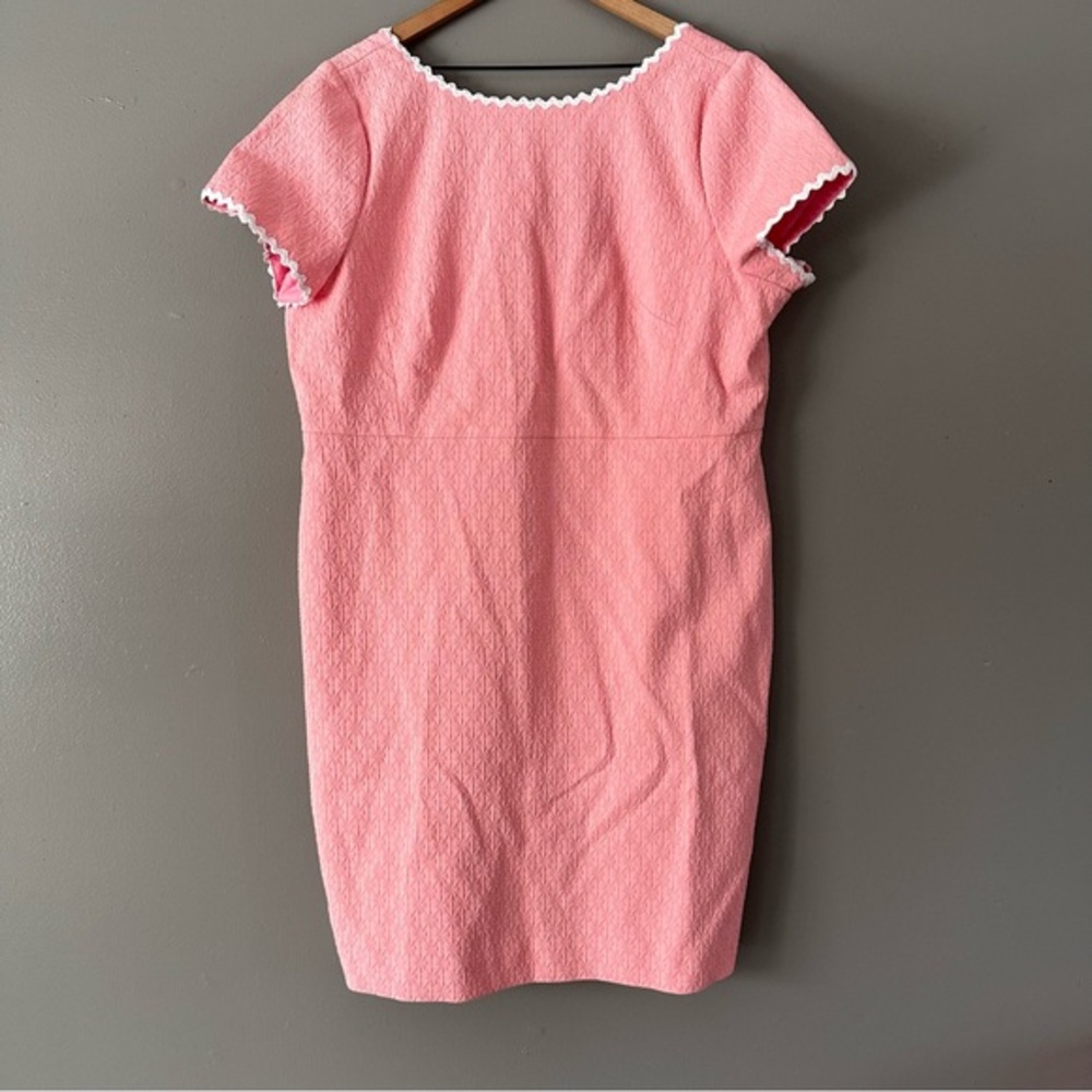 J. Crew Pink Textured Midi Dress